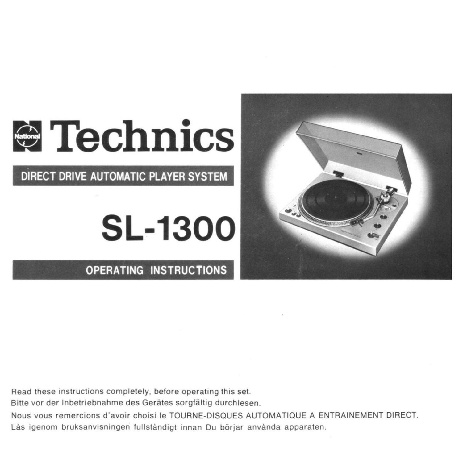 Free download technics sl 1300 Owners Manual (1)